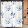 Drgilau Blue Shower Curtain, Modern Plants Shower Curtain Set Watercolor Plant Floral Bathroom Curtain, Waterproof Polyester Fabric Botanical Bathroom Curtain 72X72 Inch view 1
