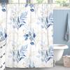 Drgilau Blue Shower Curtain, Modern Plants Shower Curtain Set Watercolor Plant Floral Bathroom Curtain, Waterproof Polyester Fabric Botanical Bathroom Curtain 72X72 Inch view 3