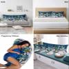 Winter Snowman Pillowcases Queen Size,2 Packs Soft Bed Throw Pillow Covers Sham Decorative Sofa Couch Long Body Lumbar Bolster Cushion Case with Envelope Closure,Christmas Snowflake Forest Tree 20"x30 view 4