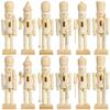 MAGICLULU Wooden Nutcrackers Unpainted, 12Pcs Wood Unfinished Christmas Nutcracker Figures Decor for DIY Craft Ornaments 5.11 x 1.57 x 1.18Inch view 1