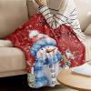 Christmas Super Soft Cozy Flannel Fleece Blanket- Snowman Snowflake Red Winter Xmas Blanket for Bed Couch Sofa Chair Travel, 40 x 50 Inche view 3