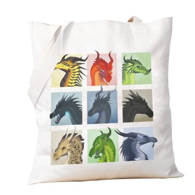 PXTIDY Dragon Novel Inspired Gift Fantasy Novel Dragon Tote Bag Dragon Party Gifts Bookish Tote Bag