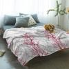 Art Branch Super Soft Cozy Flannel Fleece Blanket- Rose Red and Grey Gradient Plant Art Blanket for Bed Couch Sofa Chair Travel, 50 x 80 Inche view 2