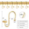Gracelife Shower Curtain Decorative Hook Modern Square T Bar Shape Shower Hooks Hangers Rust Proof Shower Curtain Rings for Bathroom (Gold) view 4