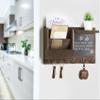 Ziivita Key Holder for Wall - Mail Holder Organizer Wall Mount with Shelf - Rustic Hanging Key Rack Hanger with Hooks Decorative for Home Letter Dog Leash Entryway Farmhouse Living Room Decor view 3