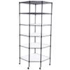 6 Tier Corner Shelf,Corner Shelf Stand with Metal Frame,Wire Shelving Unit,Kitchen Storage Rack,Wall Corner Shelves Bookshelf Stand Display Plant Flower,Bookcase for Small Spaces,Bedroom (Black) view 1