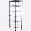 6 Tier Corner Shelf,Corner Shelf Stand with Metal Frame,Wire Shelving Unit,Kitchen Storage Rack,Wall Corner Shelves Bookshelf Stand Display Plant Flower,Bookcase for Small Spaces,Bedroom (Black) view 2