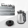 ETHNIQ Turkish Coffee Pot - Stainless Steel, 120V, 1 to 4 Cup Capacity, Coffee Maker with Foldable Handle for Home & Travel & on-off Button (Slow Brew) view 2