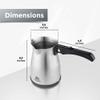 ETHNIQ Turkish Coffee Pot - Stainless Steel, 120V, 1 to 4 Cup Capacity, Coffee Maker with Foldable Handle for Home & Travel & on-off Button (Slow Brew) view 4