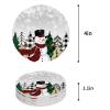 Snowman Coasters for Drinks Absorbent Coaster Sets of 8 with Cork Base Bufflao Plaid Christmas Tree Snowflake Gary Decor Ceramic Cup Coaster for Wooden Table, Bar, Housewarming Gifts, Holiday Party view 2