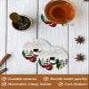 Snowman Coasters for Drinks Absorbent Coaster Sets of 8 with Cork Base Bufflao Plaid Christmas Tree Snowflake Gary Decor Ceramic Cup Coaster for Wooden Table, Bar, Housewarming Gifts, Holiday Party view 4