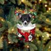 LOVELYPOD Personalized Toy Fox Terrier Dog Ornament, Toy Fox Terrier Christmas Ornaments Gift for Lover Dog, Custom Pets in Snow Pocket Christmas Ornament 3D 2 Layer Mix Wood Acrylic Hanging view 1