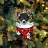 LOVELYPOD Personalized Toy Fox Terrier Dog Ornament, Toy Fox Terrier Christmas Ornaments Gift for Lover Dog, Custom Pets in Snow Pocket Christmas Ornament 3D 2 Layer Mix Wood Acrylic Hanging view 2