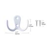 Lansonee 4 Pcs Double Prong Robe Hooks, Dual Coat Hooks Wall Mounted Hanging Clothes for Bathroom Bedroom Door Wall Retro Metal Cloth Hanger Double Coat Hooks with 8 Screws (White) view 2
