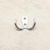 Lansonee 4 Pcs Double Prong Robe Hooks, Dual Coat Hooks Wall Mounted Hanging Clothes for Bathroom Bedroom Door Wall Retro Metal Cloth Hanger Double Coat Hooks with 8 Screws (White) view 3
