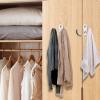 Lansonee 4 Pcs Double Prong Robe Hooks, Dual Coat Hooks Wall Mounted Hanging Clothes for Bathroom Bedroom Door Wall Retro Metal Cloth Hanger Double Coat Hooks with 8 Screws (White) view 4