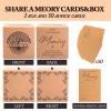 Wooden Funeral Guest Book Set for Memorial Service Celebration of Life Party Decorations in Loving Memory Guest Register Book with Pen& Stand, Included Table Sign,Share a Memory Cards and Box-Birds view 4