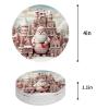 Christmas Coasters for Drinks Absorbent Coaster Sets of 4 with Cork Base Pink Christmas Santa Claus Castle Ceramic Cup Coaster for Wooden Table, Bar, Housewarming Gifts, Holiday Party view 2