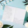 Rodvanvo 20 Pcs Laser Cut Wedding Invitations Card Pocket with Envelope for Birthday Party Baby or Bride Shower Invite suitable for 5 * 7 Inches Insert Paper (White) view 4