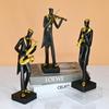 Juliahestia Modern Sculptures Home Jazz Decor Black Band Saxophone Violin Clarinet Musician Statues for Living Room Shelf Desk Office Decorations Music Figurines Collectibles Figure view 2
