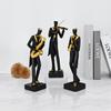 Juliahestia Modern Sculptures Home Jazz Decor Black Band Saxophone Violin Clarinet Musician Statues for Living Room Shelf Desk Office Decorations Music Figurines Collectibles Figure view 3
