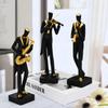 Juliahestia Modern Sculptures Home Jazz Decor Black Band Saxophone Violin Clarinet Musician Statues for Living Room Shelf Desk Office Decorations Music Figurines Collectibles Figure view 4