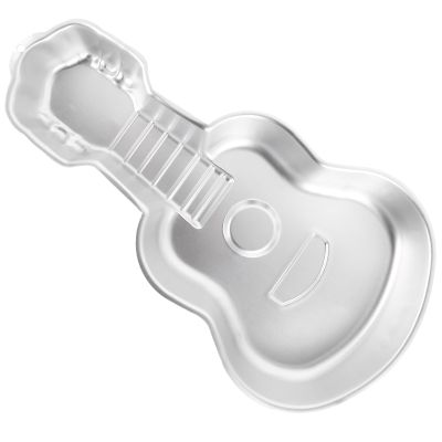 Baluue Guitar Cake Pan, Aluminum Alloy Nonstick 3D Birthday Cake Mold, 16.9" x 9" Portable Cake Decorating Mould Baking Pan Kitchen Supplies