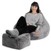 Bean Bag Chair Cover Fluffy Fur Pouf Sofa Cover Bean Bag Chair Couch Beanbag Ottoman Relax Lounge Futon Puff (Color : White, Size : 3.3ft-D100cm-cover) view 4