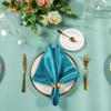 Homiest Teal Satin Napkins - 16 Pack 17x17 Inches, Square Decorative Napkins for Dinner, Banquet, Wedding, Party view 2
