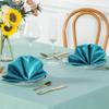 Homiest Teal Satin Napkins - 16 Pack 17x17 Inches, Square Decorative Napkins for Dinner, Banquet, Wedding, Party view 3