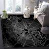 Abstract Black and White Spider Web Area Rugs, Halloween Spider Web Easy Clean Rug, Soft Non-Skid Carpet Throw Rug for Kids Teen Girls Boys Bedroom Living Room Bathroom Classroom Office 6ftx8ft view 3