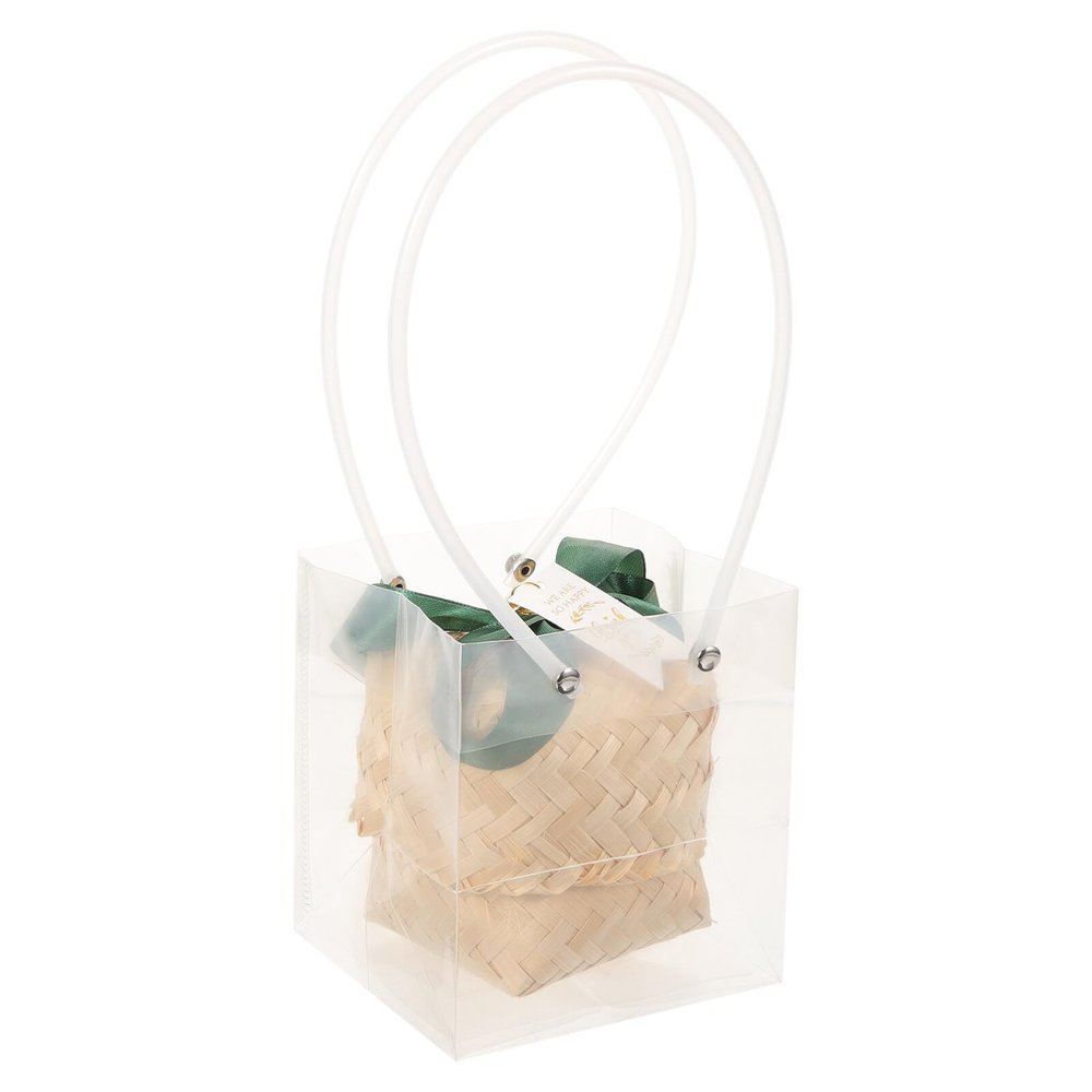 ABOOFAN Woven Candy Basket Handmade Storage Bin for Weddings Parties and Events Lightweight Rustic Design Bowknot for Candy and Decorations