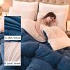 ZTGL Fluffy Plush Lamb Quilts, Autumn and Winter Thick Warm Luxury Flannel Duvet, Double-Sided Velvet Soft Comforter Core, Thickened Blanket Bedding,Blue,180x220cm(3.0kg) view 2