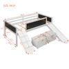 Bellemave Low Loft Bed with Slide, Kids Twin Loft Bed with Storage Boxes, Wooden Loft Bed Frame with Climbing Ladder and Chalk Board for Kids Boys Girls Teens (White) view 2