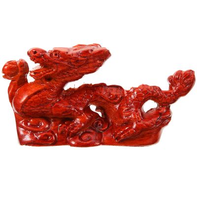 Yardwe Dragon Chinese Zodiac Figurines, Wooden Dragon Figurines 2024 Year of The Statue Fengshui Ornament Table Decoration for Office Home
