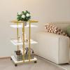 DDBESSIC Bar Cart, Serving Cart for Home with Wheel, Open Design 3 Tier Storage Mobile Kitchen Cart, Industrial Drink Cart for Cosmetics, Snacks, Toys, Books view 2