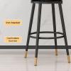 Guyifuny Velvet Bar Stools Set of 2 Black Barstools Upholstered Kitchen Island Stool High Dining Chairs with Footrest for for Home Bar Dining Room Pub,White,65cm view 4