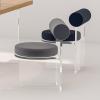 RUANLOV Light Luxury Acrylic Dining Chair, Transparent Crystal Stool, Bedroom Home Backrest Modern Simple Makeup Chair (C) view 2