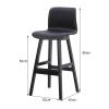 Guyifuny Bar Stools Set of 2 PU Leather Armless Bar Chairs for Kitchen Island Modern Upholstered Stool with Back and Footrest,Black,62cm view 3