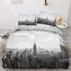 zcwl New York Duvet Cover King Size | City Scene Bedding Set | 3 Piece | Soft Microfiber Patterned Comforter Cover with Zipper Ties & 2 Pillowcases | New York Bedroom Decor view 1