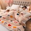 HUHJYUGE Winter Cotton Duvet, Thick Lamb Velvet Fabric Winter Quilt, Super Warm Lamb Quilt Winter Blanket, Double-Sided Velvet Winter Quilt, Single Double Duve (150x200cm(2kg)) view 2
