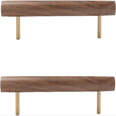 Wooden Handles Pull,Drawer Handle Pull,2 pcs Pulls Knobs Drawer Cabinet Handle T Bar Handles Door Handles for Cupboard Walnut Kitchen Cupboard Handles(Hole Distance:224mm) (Size : Ho (Size : Hole d