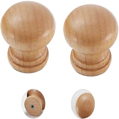 Wooden Handles Pull,Drawer Handle Pull,2X Round Cabinet Furniture Kitchen Pulls Handles for Dresser Drawer Wardrobe,Bow Shaped Handle,Furniture Door Cupboard (Single Hole) (Size : Le (Size : Single