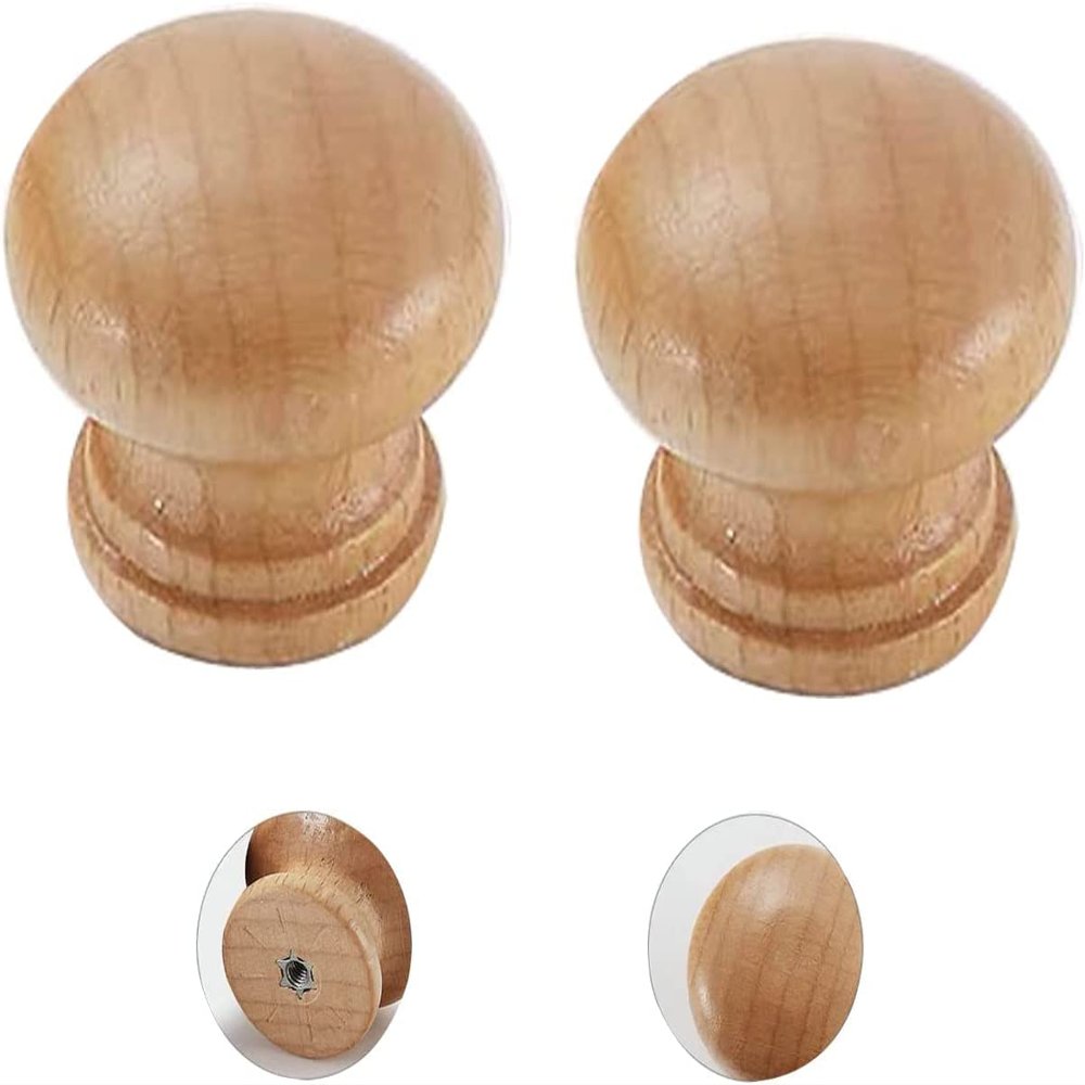 Wooden Handles Pull,Drawer Handle Pull,2X Round Cabinet Furniture Kitchen Pulls Handles for Dresser Drawer Wardrobe,Bow Shaped Handle,Furniture Door Cupboard (Single Hole) (Size : Le (Size : Single