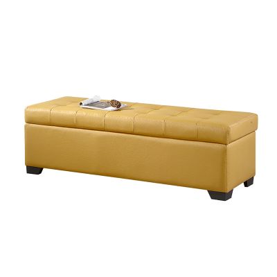 Solitar Tufted Storage Bench for Bedroom, Upholstered End of Bed Bench with Flip Top, Ottoman Bench with Storage and Seating for Living Room,Entryway(100x45x40cm(39x18x16in), Yellow)