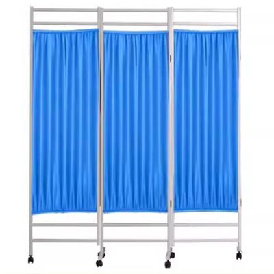 Beauty Salons Privacy Screen Folding Portable Partition Wall, Rolling Room Divider With Brake Casters, Vertical Separator for Nursing Homes Dorm Doctor's Office, 4.9 6.5 8.2 9.8 ft ( Color : Blue , Si