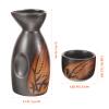 Uonlytech 1set Japanese Sake Set Ceramic Sake Pot Cups Traditional Japanese Design Easy to Clean for Home Entertaining Decorative Use view 3