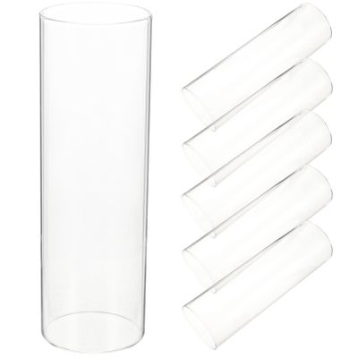 Alipis 6pcs Transparent Cylinder Glass for Centerpieces Floating Candle Holders Decor for Weddings Parties and Floral Arrangements