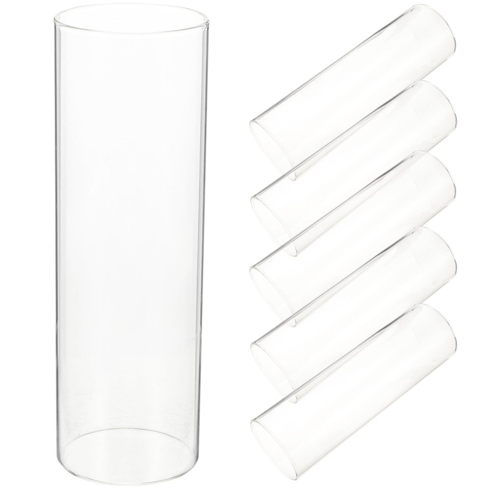 Alipis 6pcs Transparent Cylinder Glass for Centerpieces Floating Candle Holders Decor for Weddings Parties and Floral Arrangements