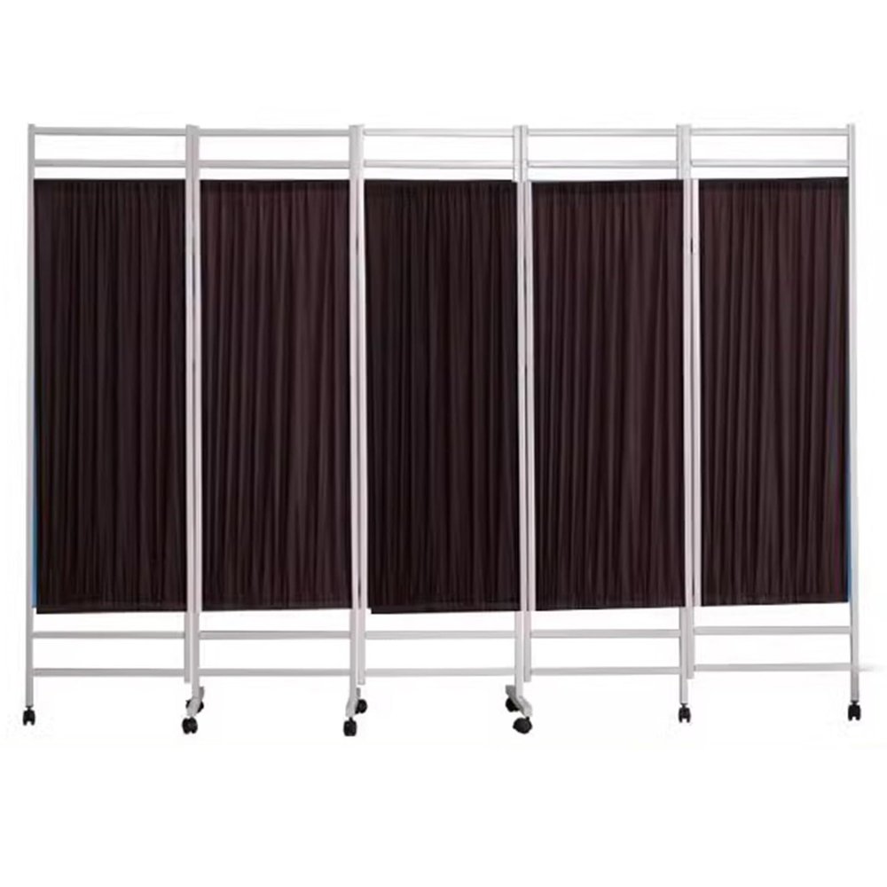 4.9 6.5 8.2 9.8 ft Width Privacy Screen Room Divider, 6ft Tall Folding Rolling Separator for Doctor's Office Beauty Salons Bedrooms, 6 5 4 3 Panels Partition Wall With Lockable Casters ( Color : Red ,